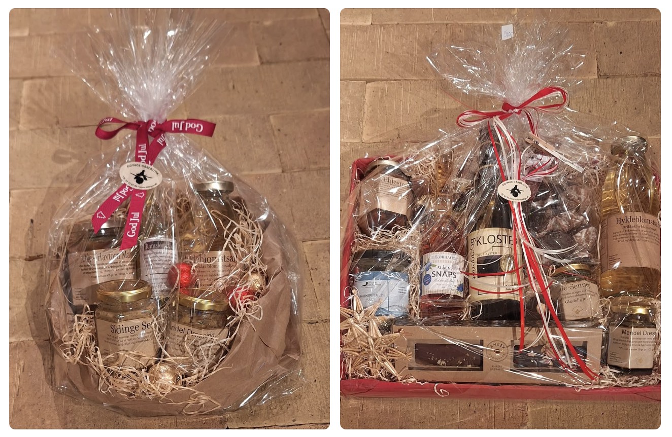 Christmas gift baskets with local specialties and seasonal treat